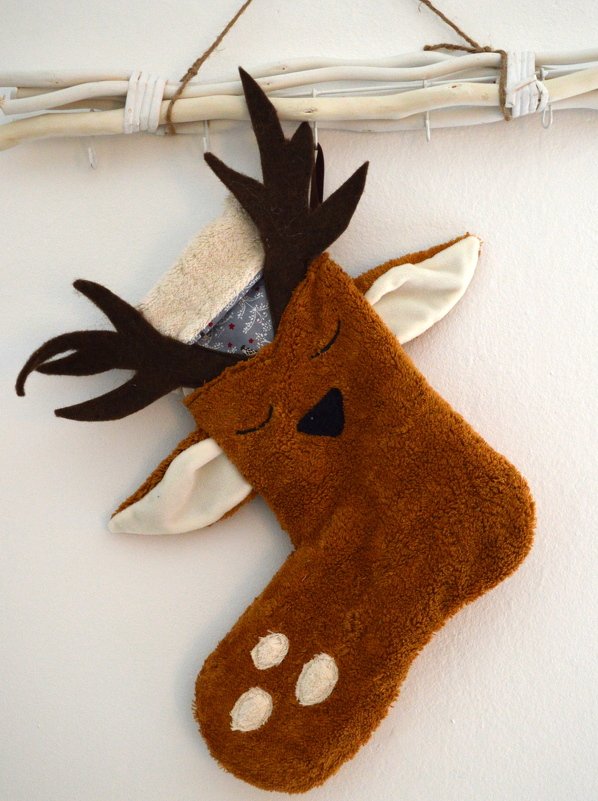 Nähanleitung Nikolausstiefel Reh Rentier inkl. Schnittmuster Anleitung und Stickdatei - Bild 5