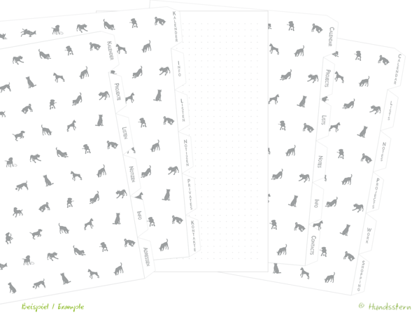 Stickers for Divider Tabs A5 Labels Dogs A5S01025