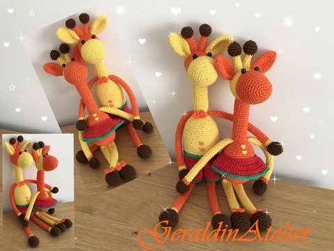 Das Giraffenpaar «Elton» und «Sofie» Häkelanleitung in zwei Grössen