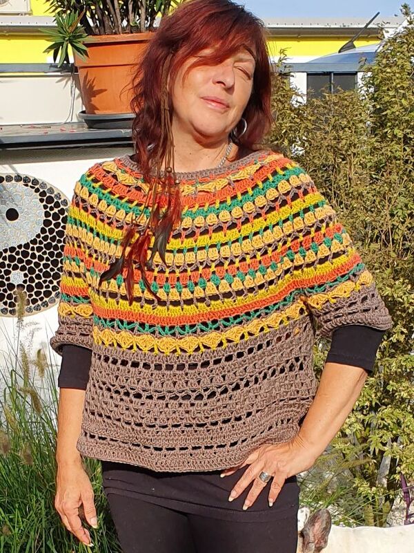 Indian Summer Poncho Pulli - Bild 6