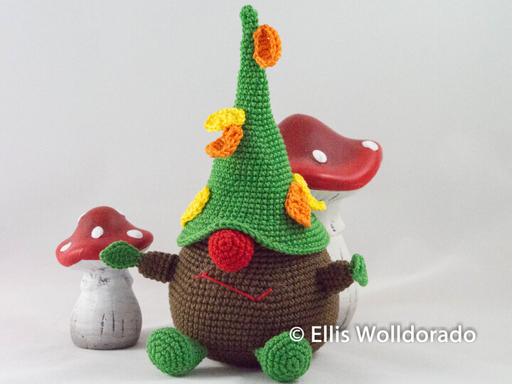 Herbst-Gnom Herbert Buntblatt, Häkelanleitung