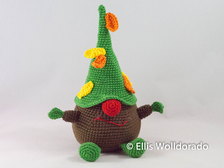 Herbst-Gnom Herbert Buntblatt, Häkelanleitung