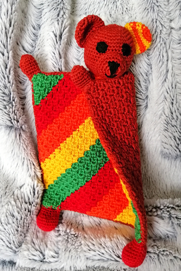 Häkelanleitung - Schnuffeltuch "Regenbogen Teddy"