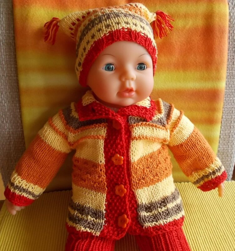 Strickjacke + Mütze für Puppen und Neugeborene - Strickanleitung - Bild 3