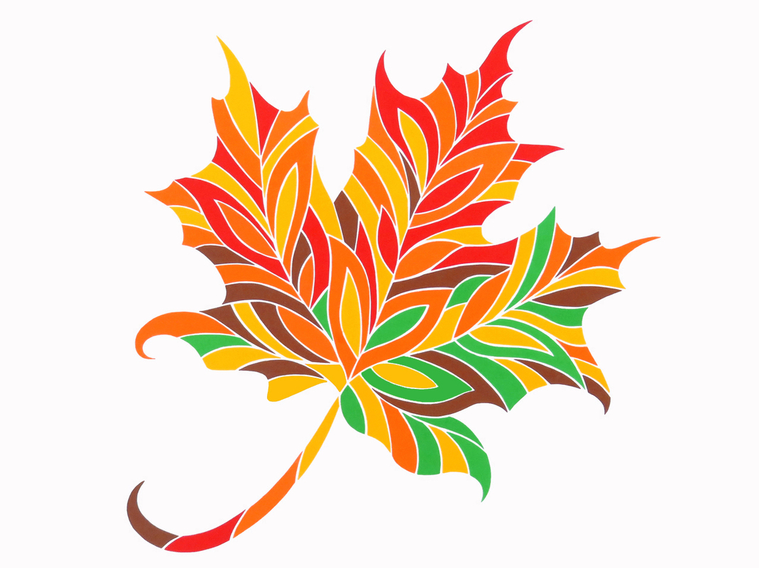 Herbstblatt – Papierbild – Bastelanleitung und Vorlagen