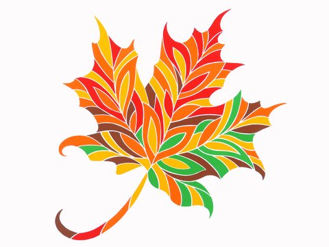 Herbstblatt – Papierbild – Bastelanleitung und Vorlagen