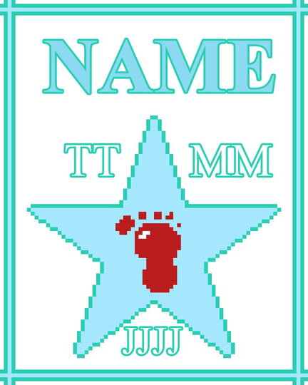 Häkelmuster * STAR of FAME - boy - mit NAME & Datum personalisiert * Grafik für C2C Decke