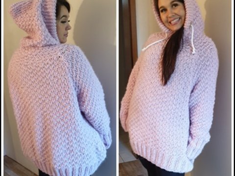 Anleitung Pullover " Kuschel- Rosa" in den Größen S - XXXL