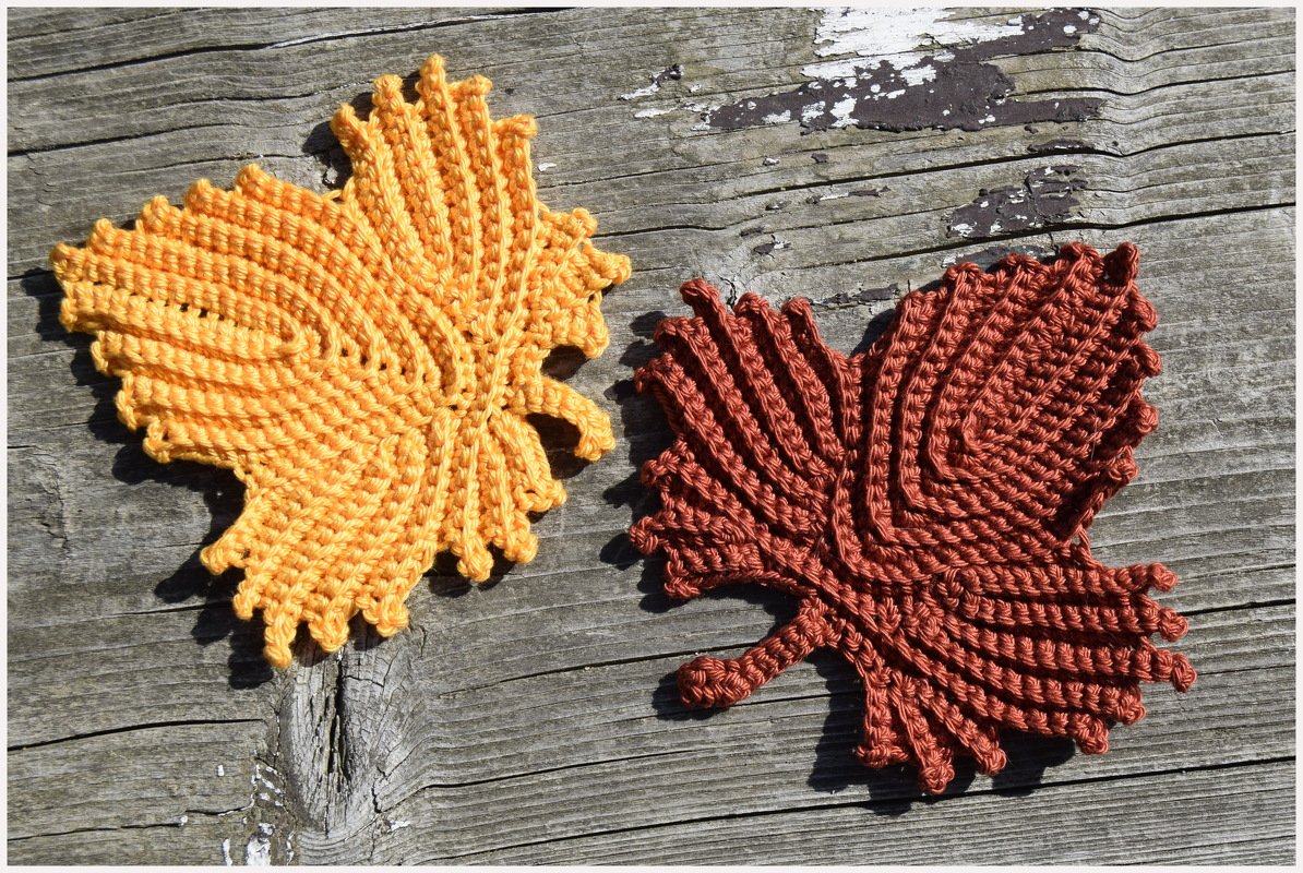 - AHORNBLATT 2.0 - schnell häkeln, Herbstdeko, Streudeko, Herbstblatt, Herbst, Applikationen, Homedeko, Halloween