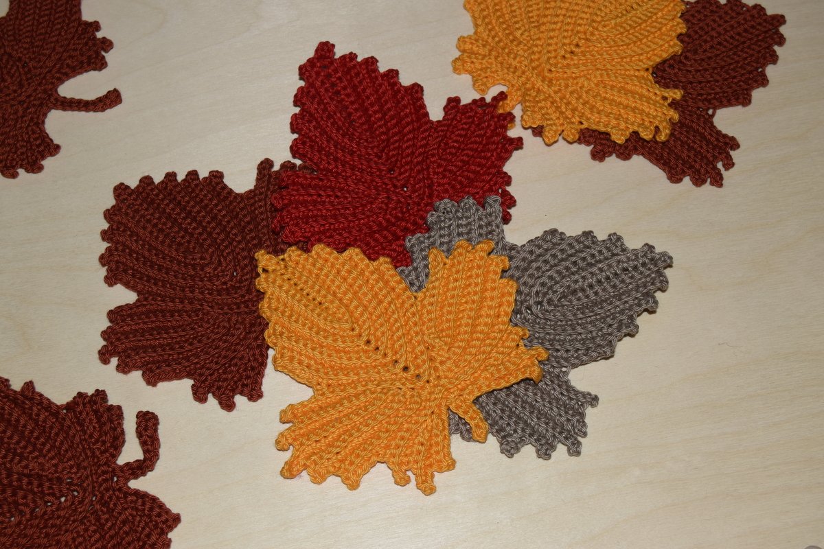 - AHORNBLATT 2.0 - schnell häkeln, Herbstdeko, Streudeko, Herbstblatt, Herbst, Applikationen, Homedeko, Halloween - Bild 7