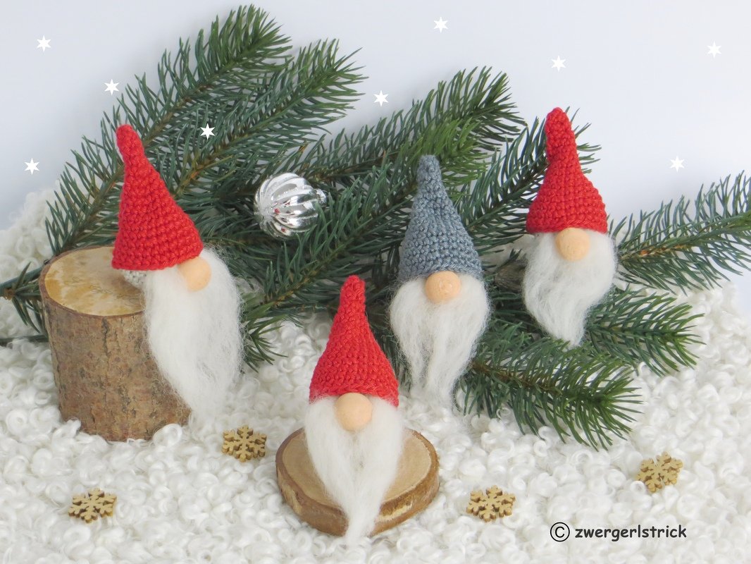 Häkelanleitung für kleine Weihnachtswichtel als Baumschmuck - Bild 2
