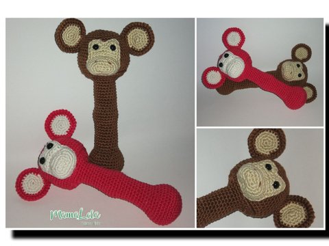 Greifstab/Rassel Äffchen - Häkelanleitung