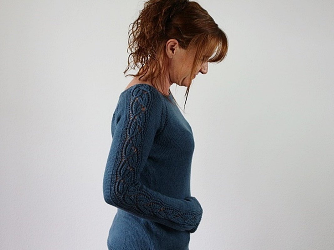 Strickanleitung Raglanpullover Top Down – Sweater mit Lacemuster - Bild 12