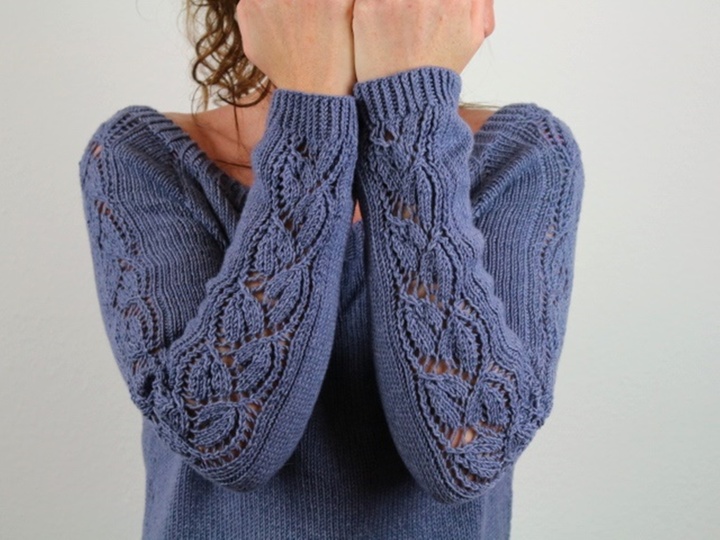 Strickanleitung Raglanpullover Top Down – Sweater mit Lacemuster