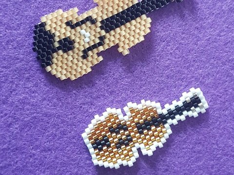 kleine Geige 2 Varianten / Anhänger / Ohrring