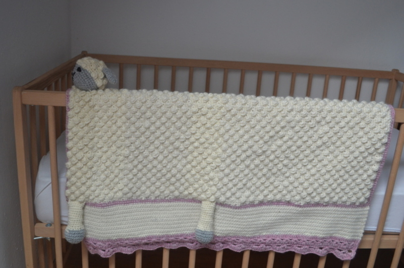 Häkelanleitung * Babydecke * Schaf * Kinderwagendecke * Wendedecke