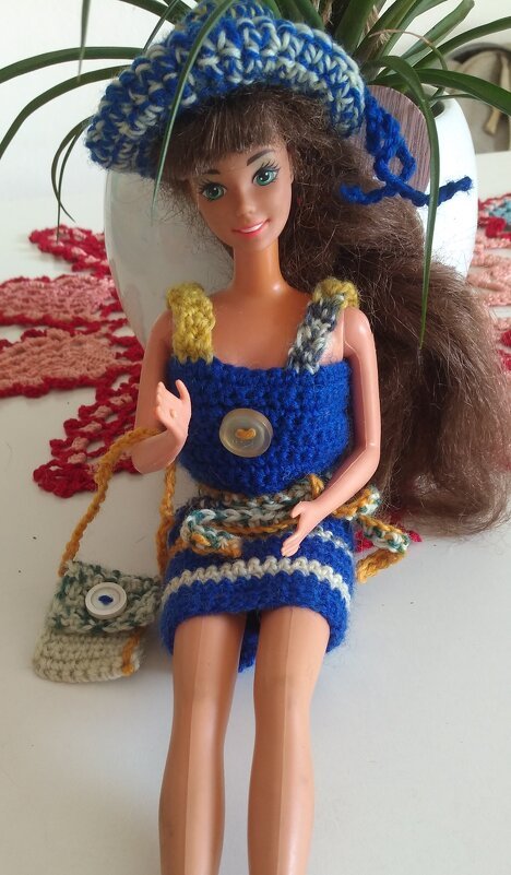 Häkelanleitung Puppen- Kleid, Hut, Tasche - Bild 5