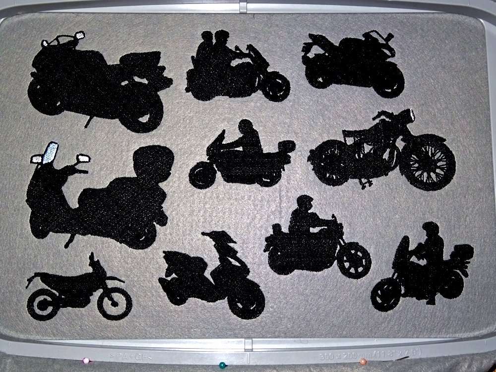 Motorrad Motorroller Stickdatei Silhouetten - Bild 2