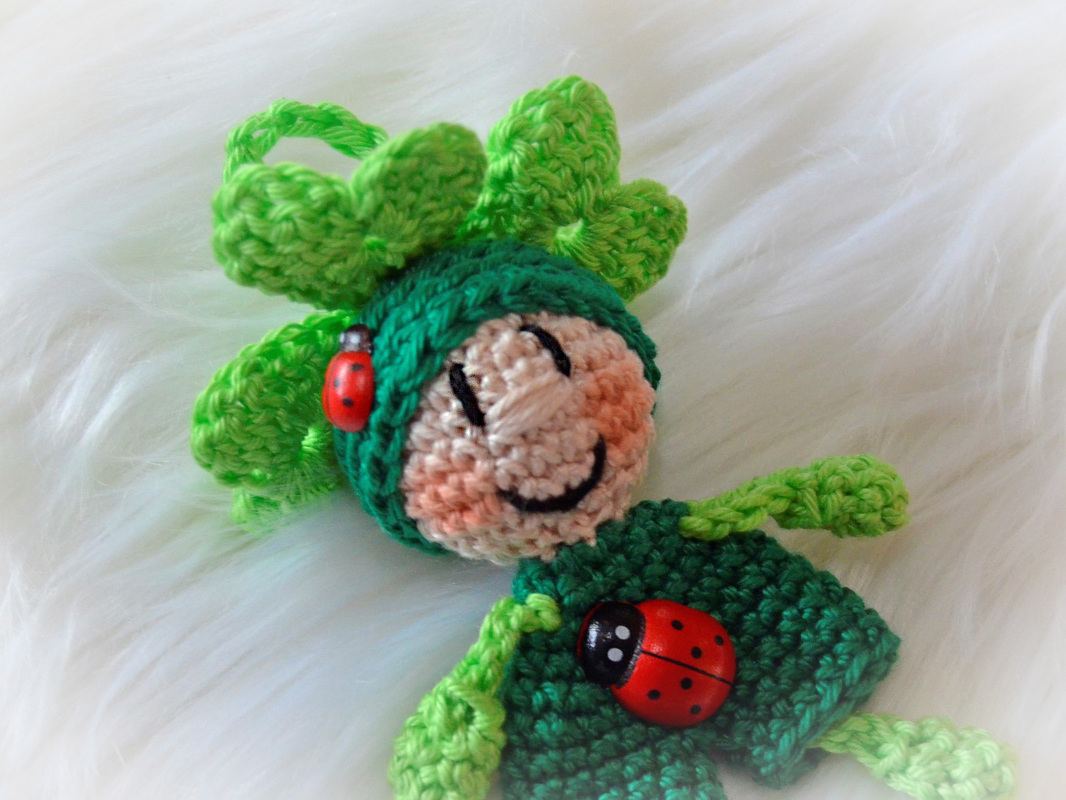 Glücksklee Schlüsselanhänger Kleeblatt Taschenbaumler Glücksbringer