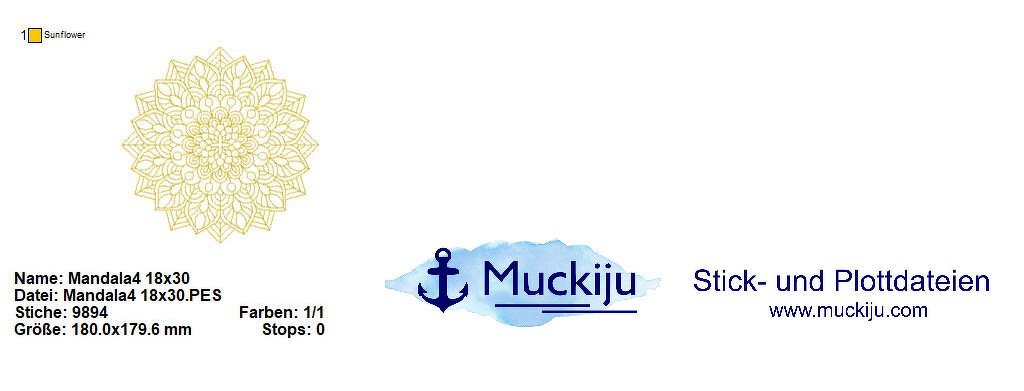 Stickdatei 18x30 "Mandala 4" - Bild 2