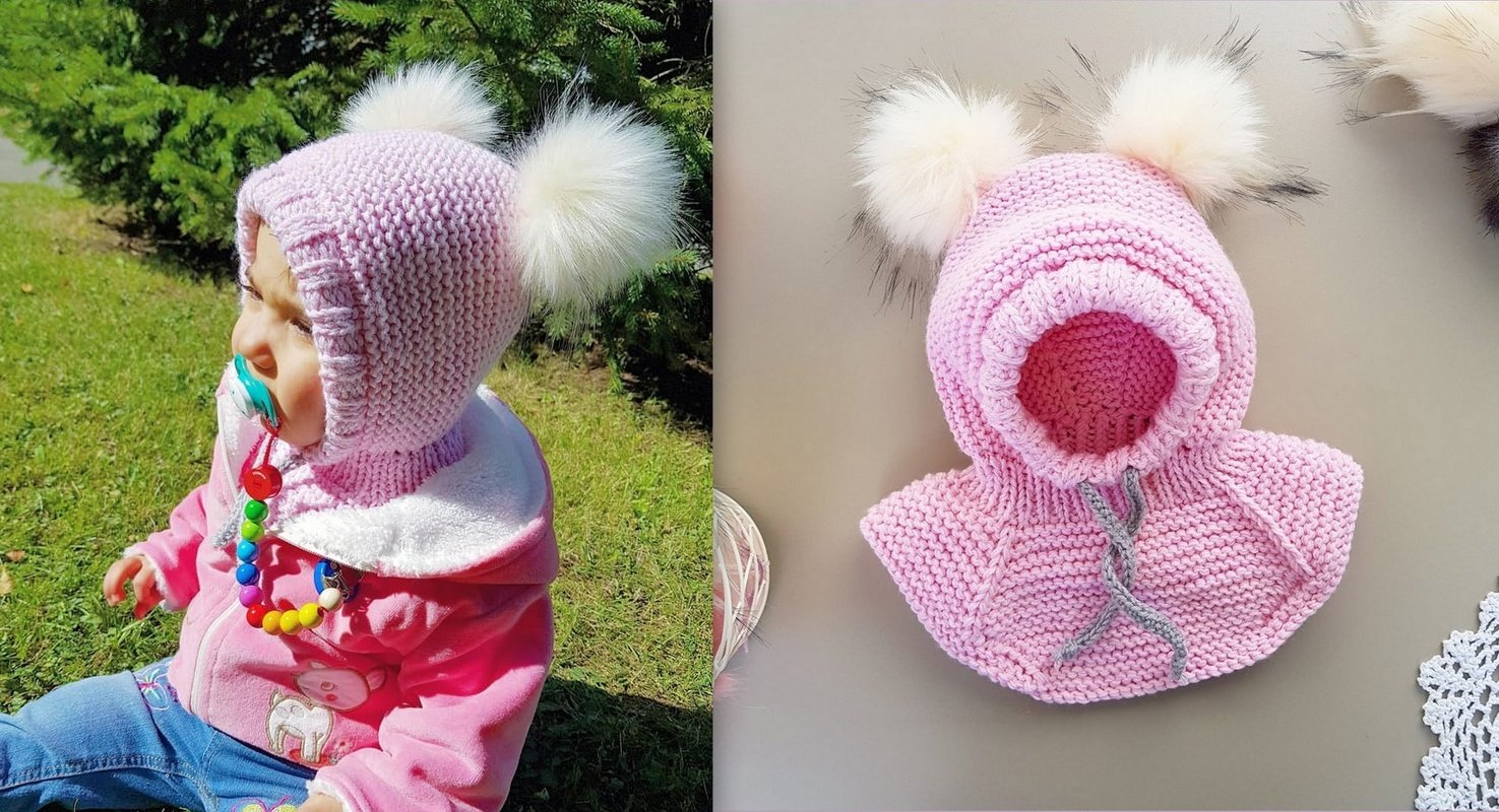 Strickanleitung Schlupfmütze ++ Amelie ++, mit Kragen, für alle Größen