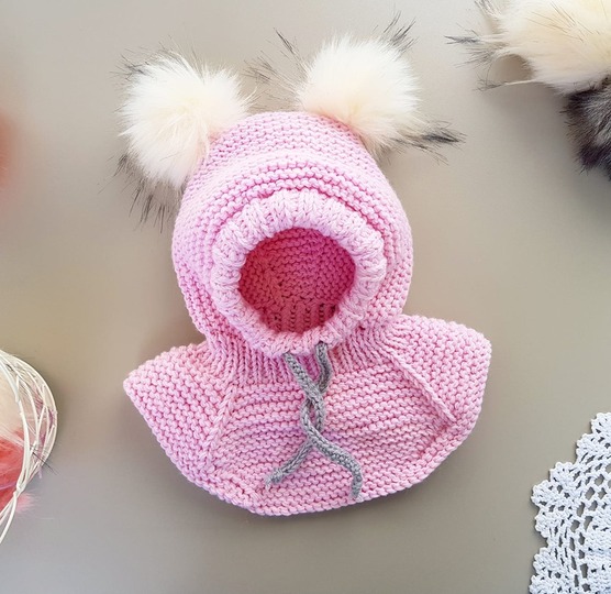 Strickanleitung Schlupfmütze ++ Amelie ++, mit Kragen, für alle Größen