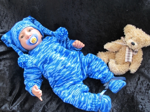 Strickanleitung Babyset  BENNY Gr. 50 3-teilig für Reborn und Baby