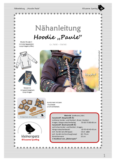 Nähanleitung und Schnittmuster: Hoodie für Kinder