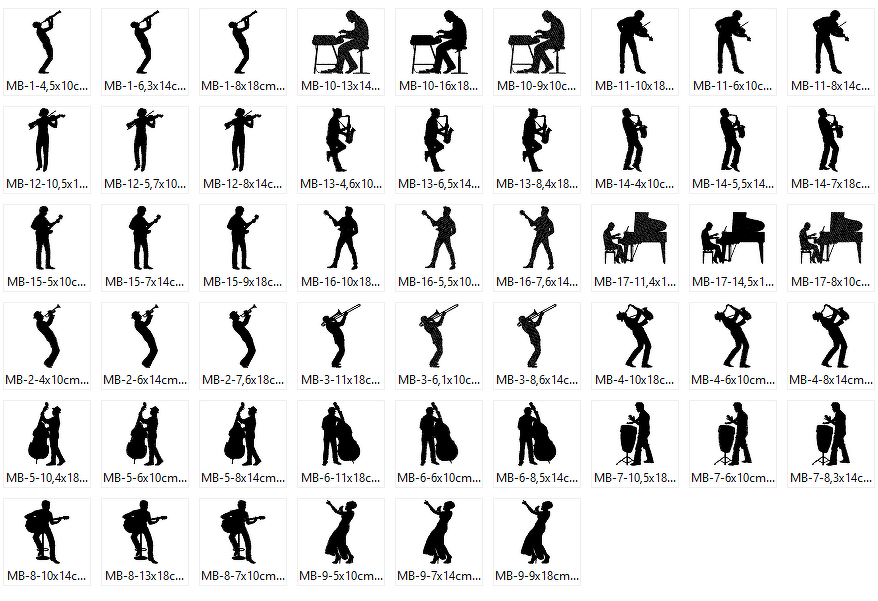 Musik Stickdatei Big-Band Jazz Silhouetten - Bild 4