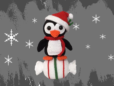 Pinguin - Bonbon Weihnachtsdekoration Häkelanleitung Amigurumi
