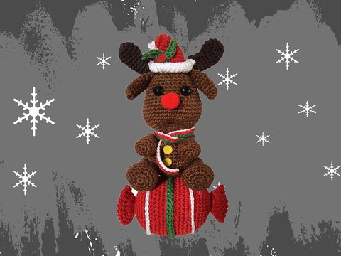 Rentier - Bonbon Weihnachtsdekoration Häkelanleitung Amigurumi