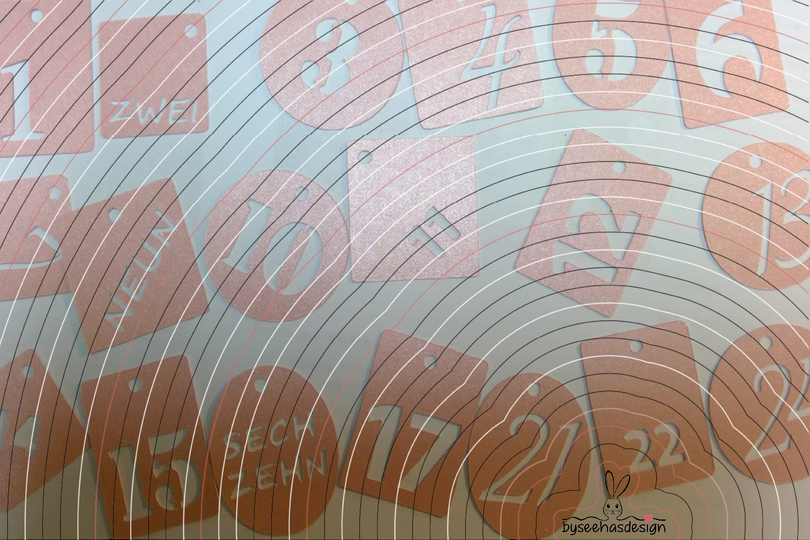 Adventszahlen 1-24 Plotterdatei SVG DXF
