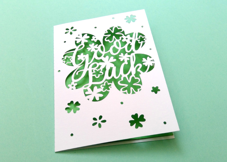 Karte Good Luck Plotterdatei SVG DXF
