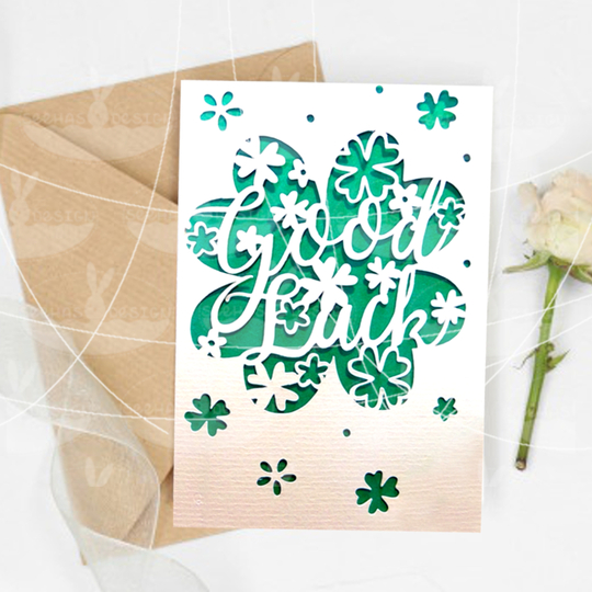 Karte Good Luck Plotterdatei SVG DXF FCM