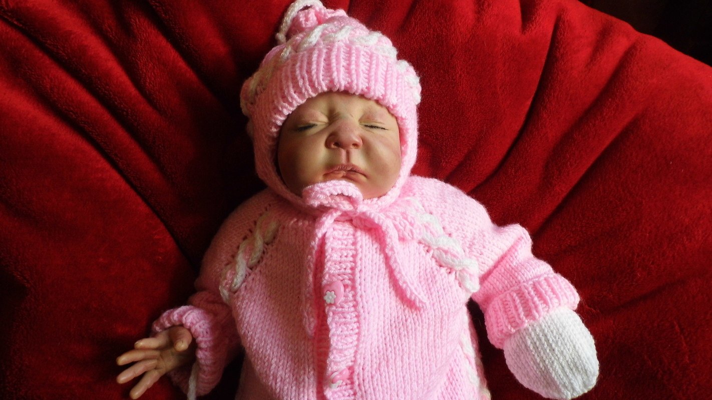 Strickanleitung Babymütze mit farbigem Zopf KU 35/40 - Bild 4