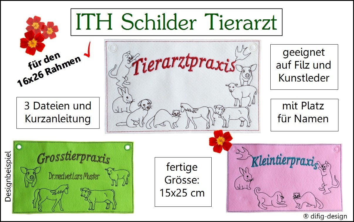 ITH Schilder Tierarzt für den 16x26 Rahmen