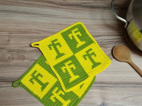 Anleitung Topflappen "Palmen" - Tapestry häkeln