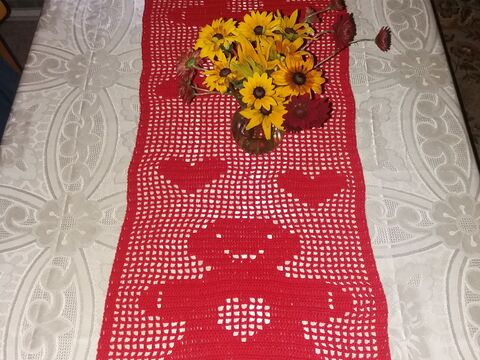 Tischläufer Weihnachten Lebkuchenmännlein Herzen