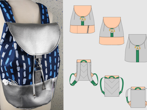 Leni – Rucksack mit Kordelzug in 2 Größen, für Freizeit & Shopping, A4+A0