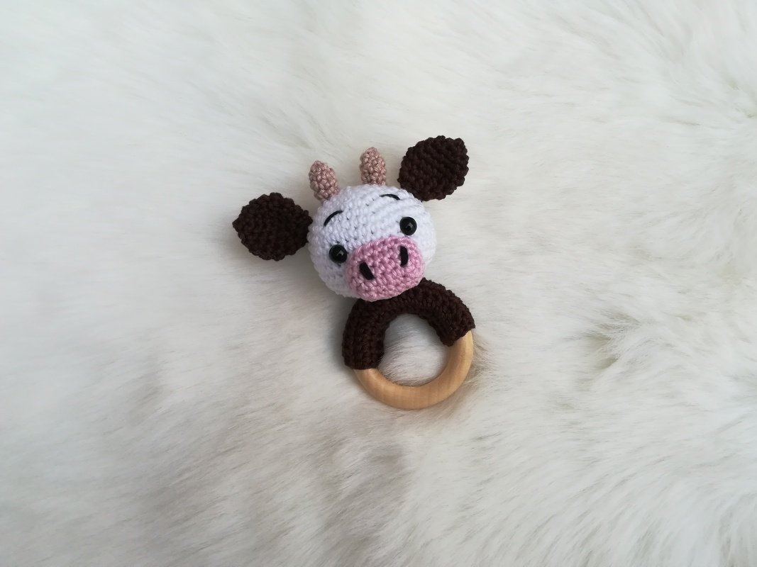 Crochet Pattern Cow Rattle, crochet Babyrattle - Image 2