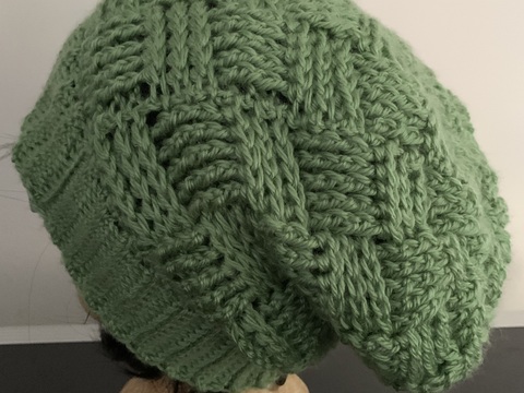 Crochet Basket Weave Beanie Hat pattern for beginners, unisex, 3 sizes