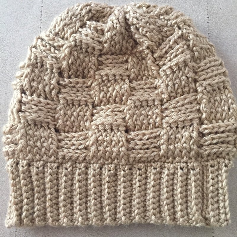 Crochet Basket Weave Beanie Hat pattern for beginners, unisex, 3 sizes - Image 4