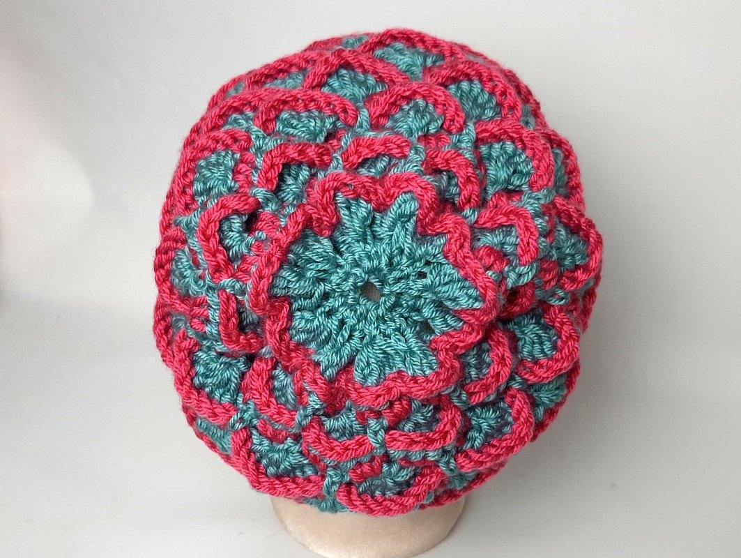 Mütze häkeln, "Feschy", mit 3D Muster, alle Größen - Bild 2
