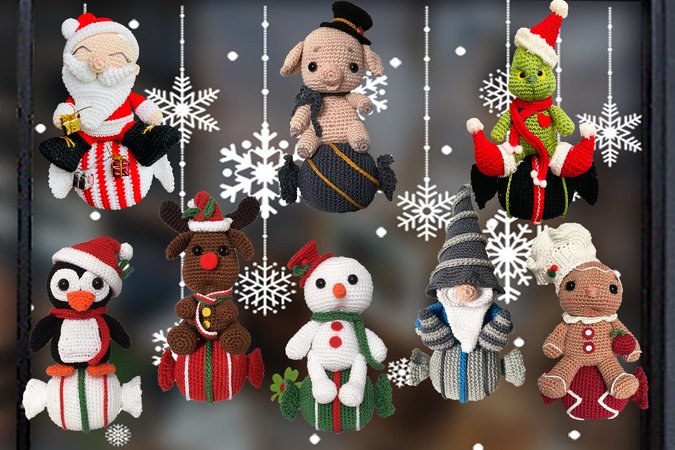 Snowman - Candy Christmas decoration Pattern Amigurumi