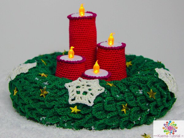 decorative advent wreath - crochet pattern