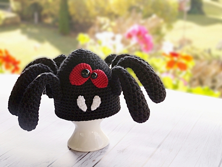 Eierwärmer Spinne (auch als Amigurumi möglich)