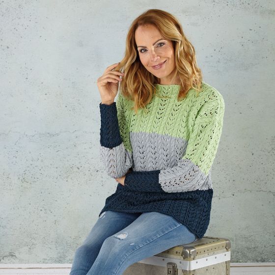 Strickanleitung Damenpullover "Seidenglanz" 760073