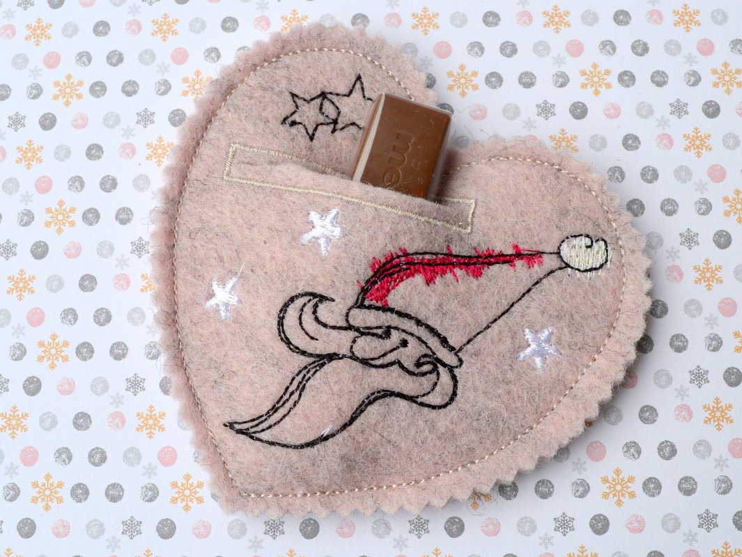 ITH Stickdatei Weihnachten Geschenkanhänger 10x10cm 4er SET