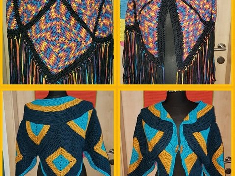 Anleitung Außergewöhnliche Poncho Jacke