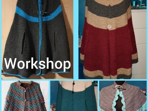 Anleitung Schickes Cape mit Armschlitzen